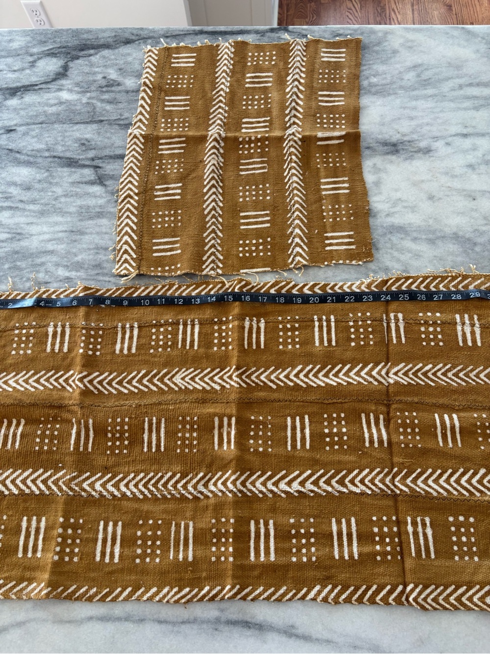 Authentic Mudcloth Remnant Bundle for crafting in black, rust & mustard/ochre - Picture 11 of 12